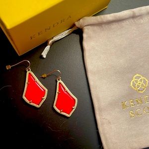 Kendra Scott red earrings w dust bag & box